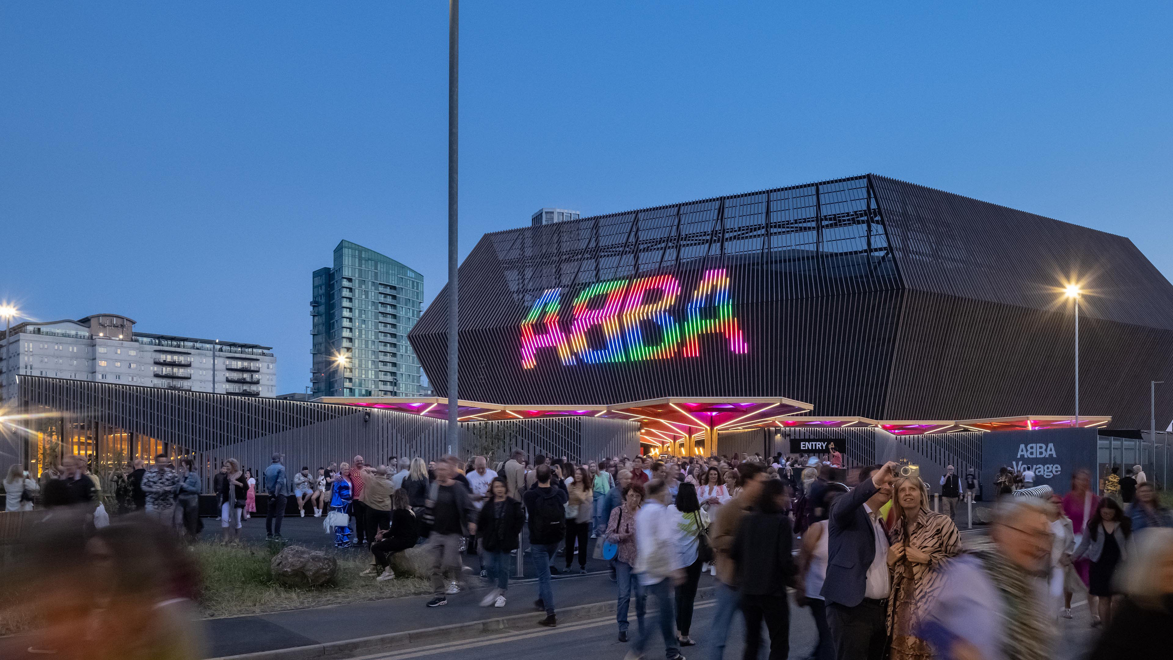 People coming out of the ABBA arena