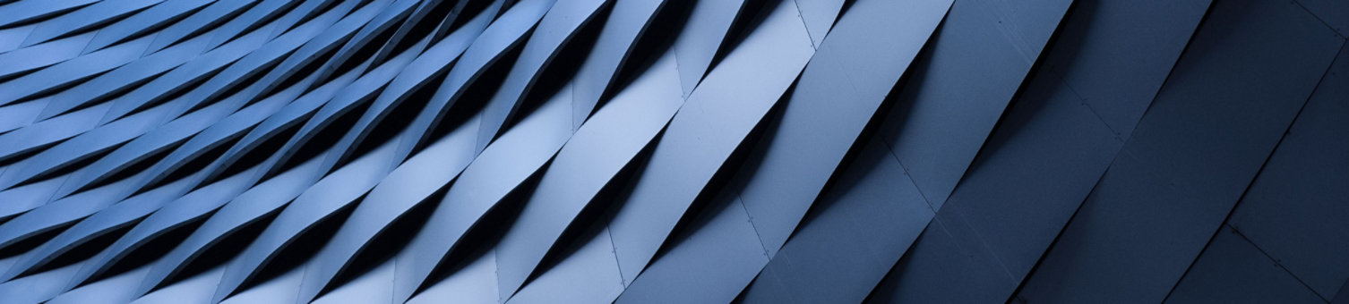 An abstract blue-metallic structure