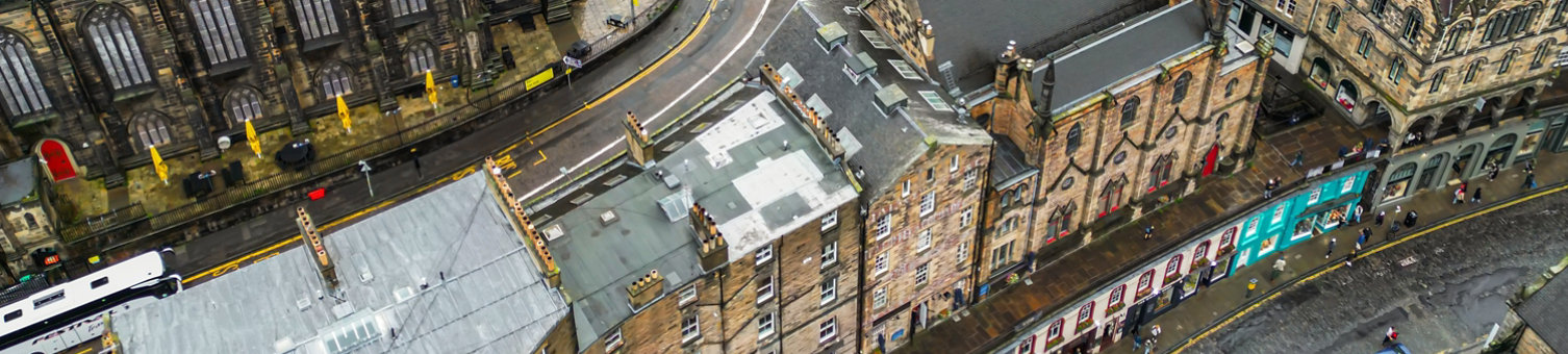 Aerial view of Edinburgh Scotland