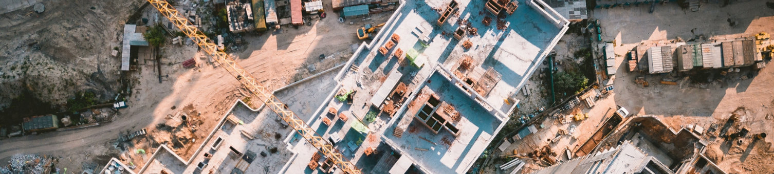 Aerial view of a construction site