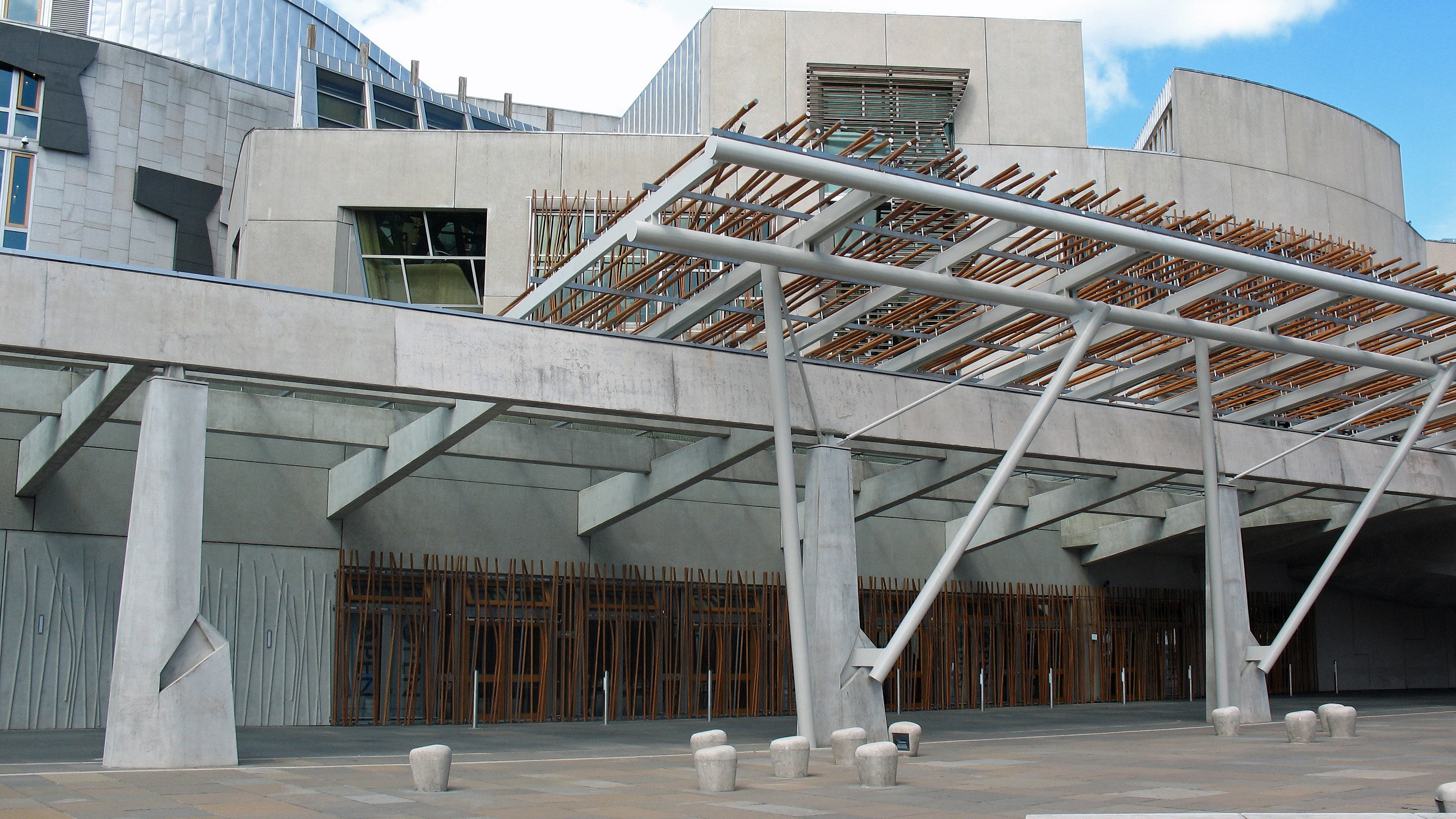 The Scottish Parliament building in Holyrood, central Edinburgh