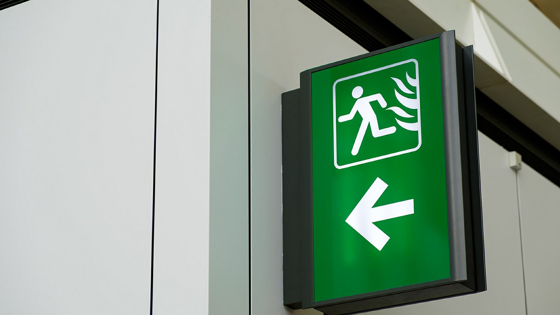Green fire exit sign 