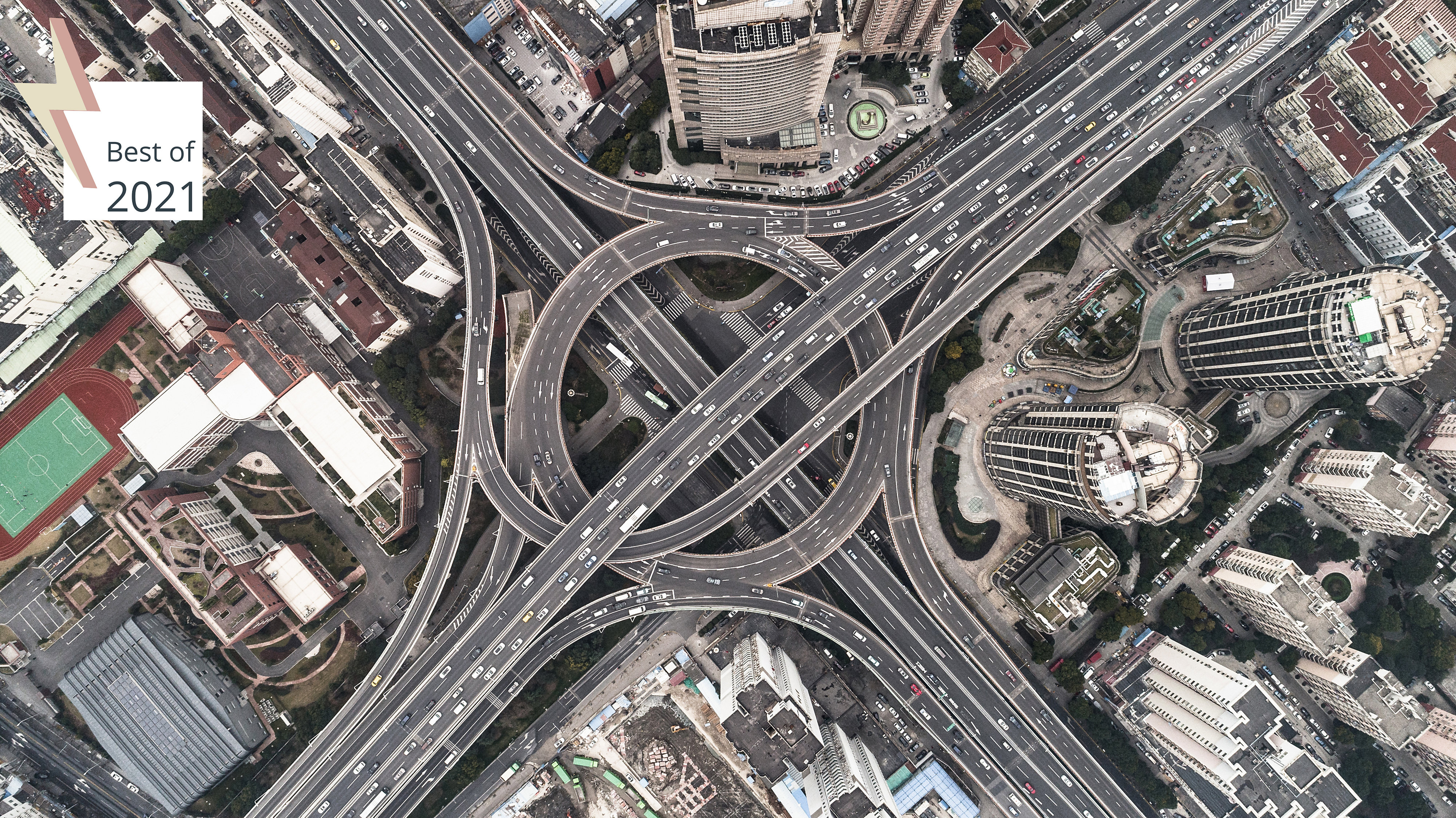 Aerial view of motorway