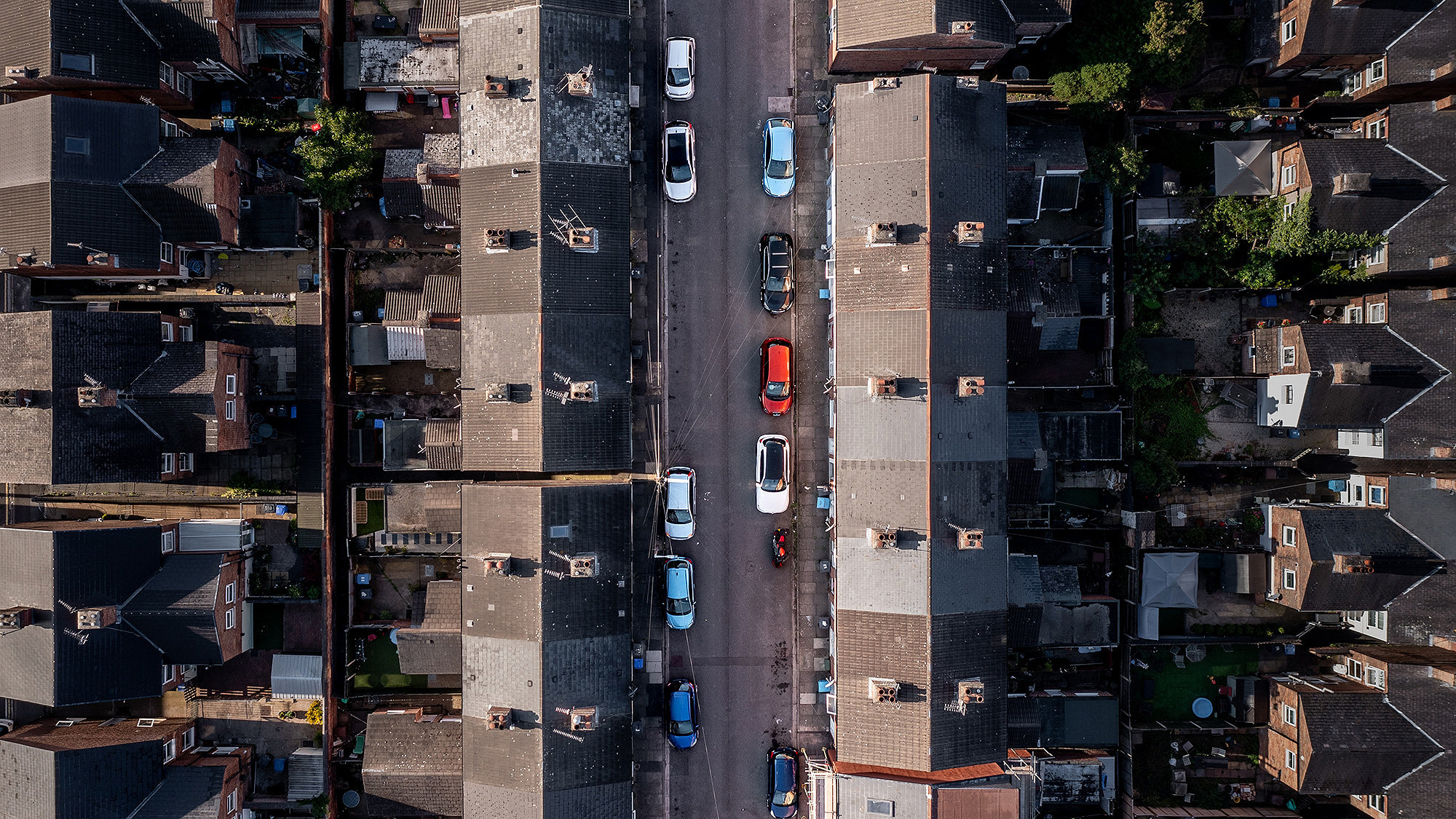 Drone photograph of a UK housing estate from above