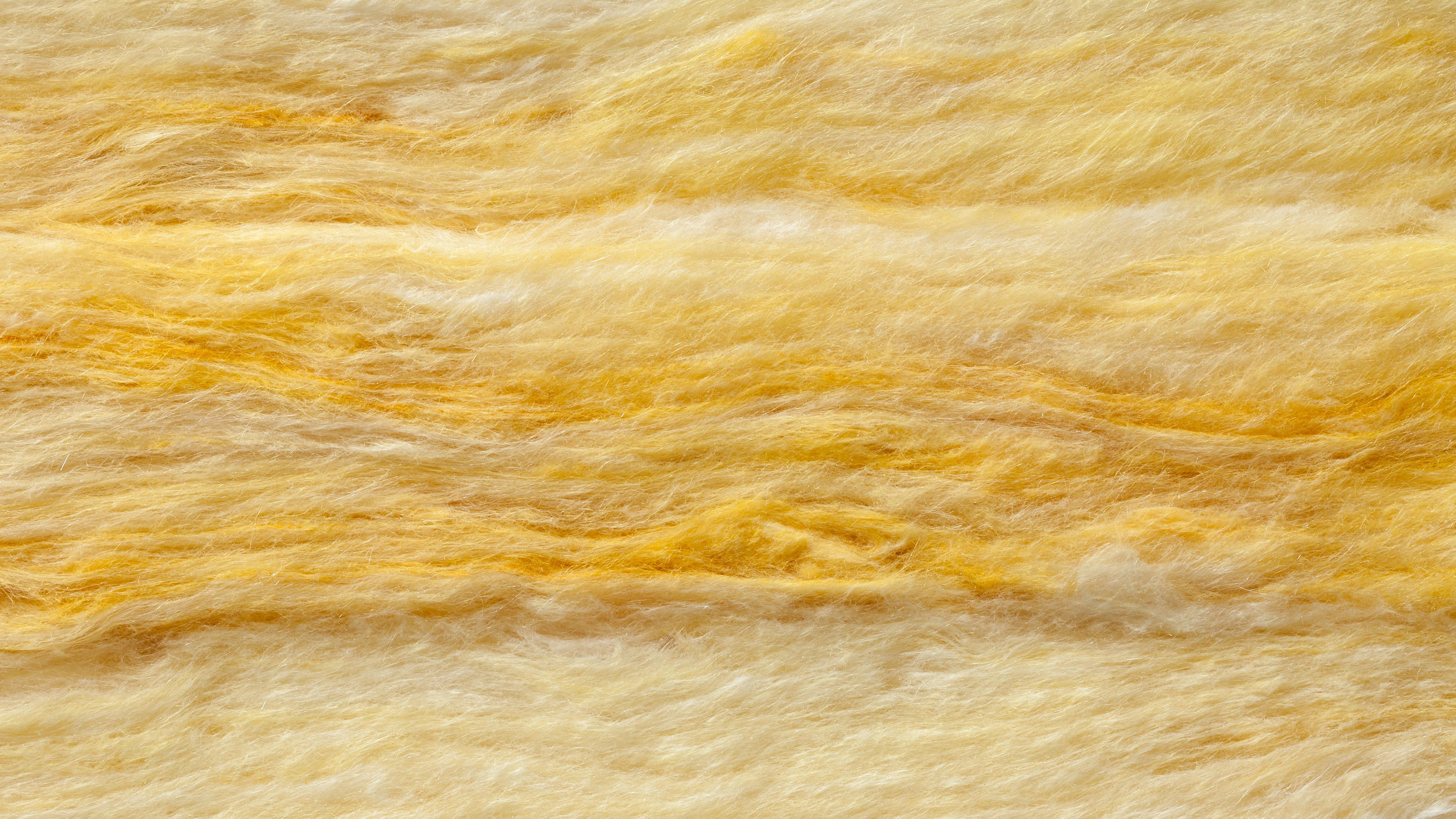 Mineral wool (or mineral fiber, mineral cotton, mineral fibre, glass wool, MMMF, MMVF) fiber thermal insulation close-up