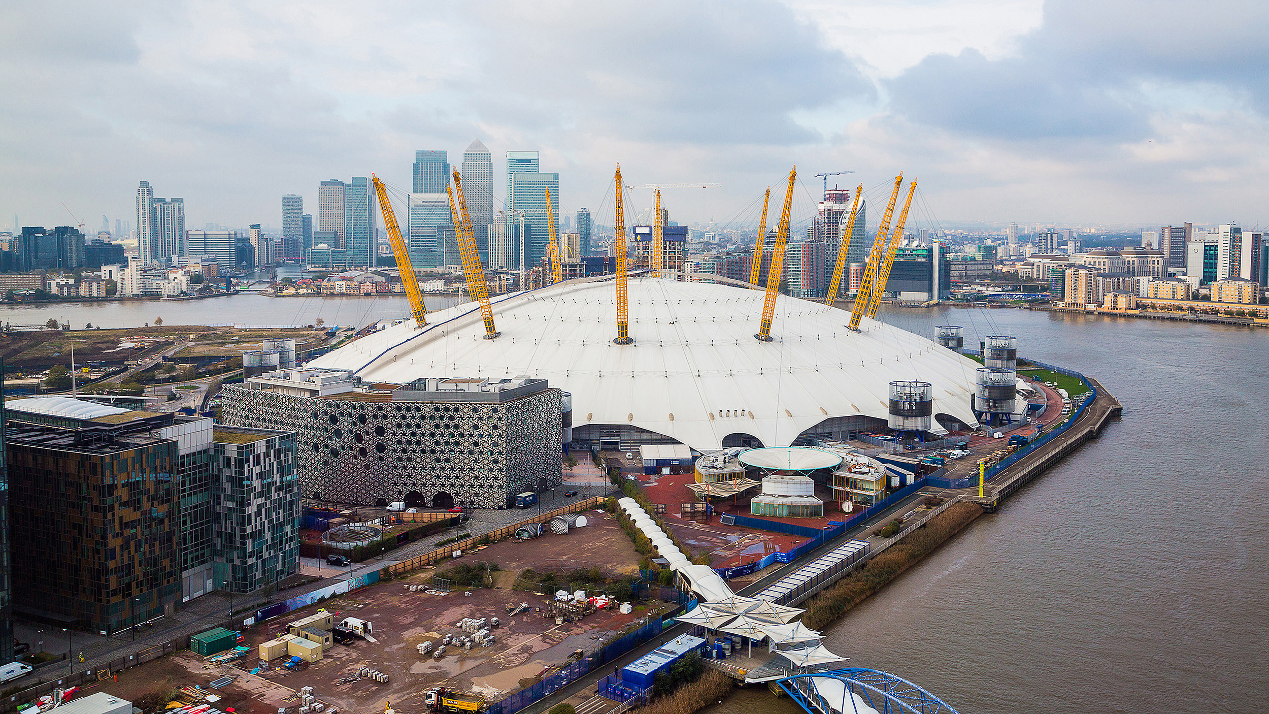 Aerial photo of the O2 in London