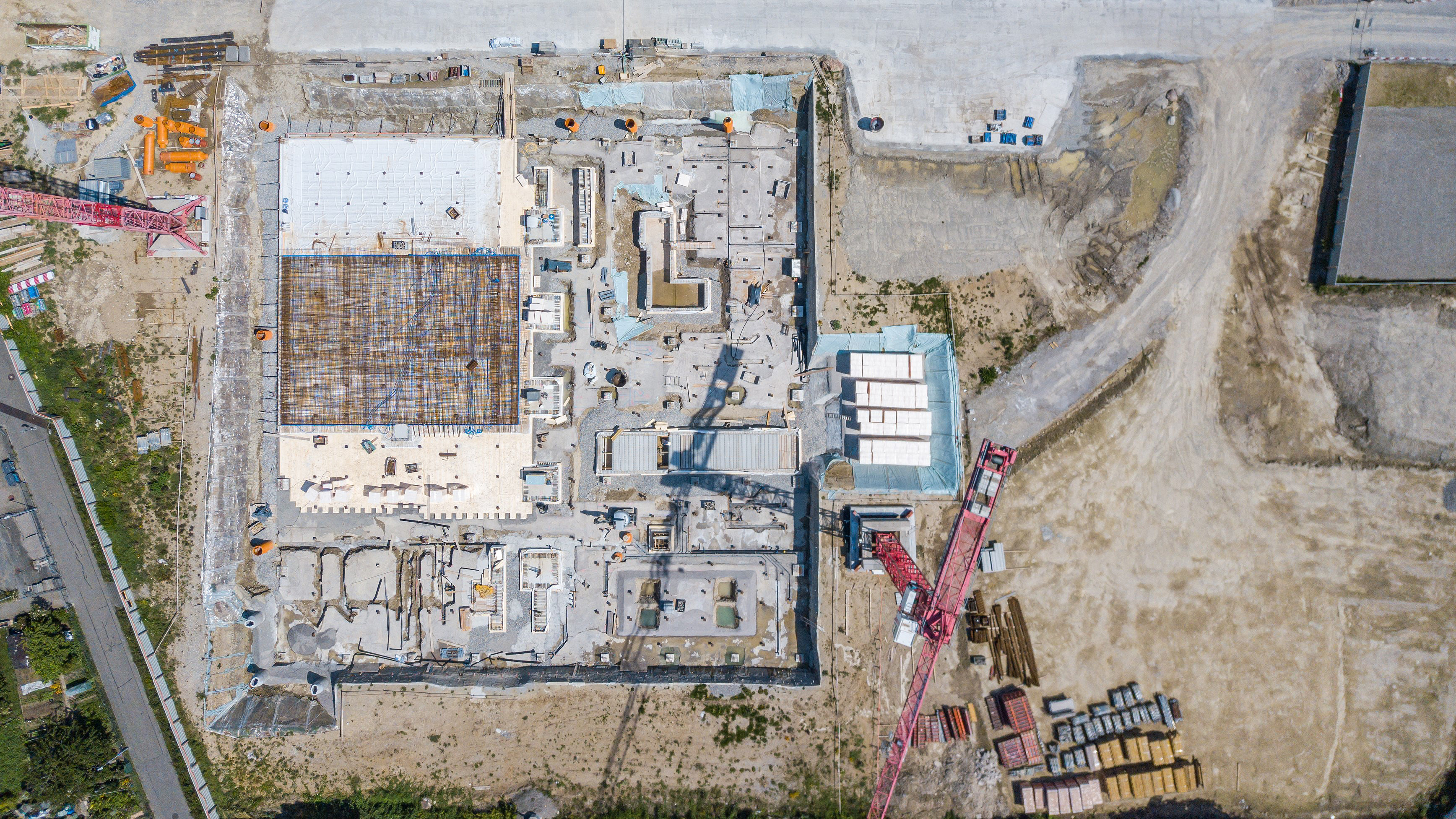 Overhead of building site in progress