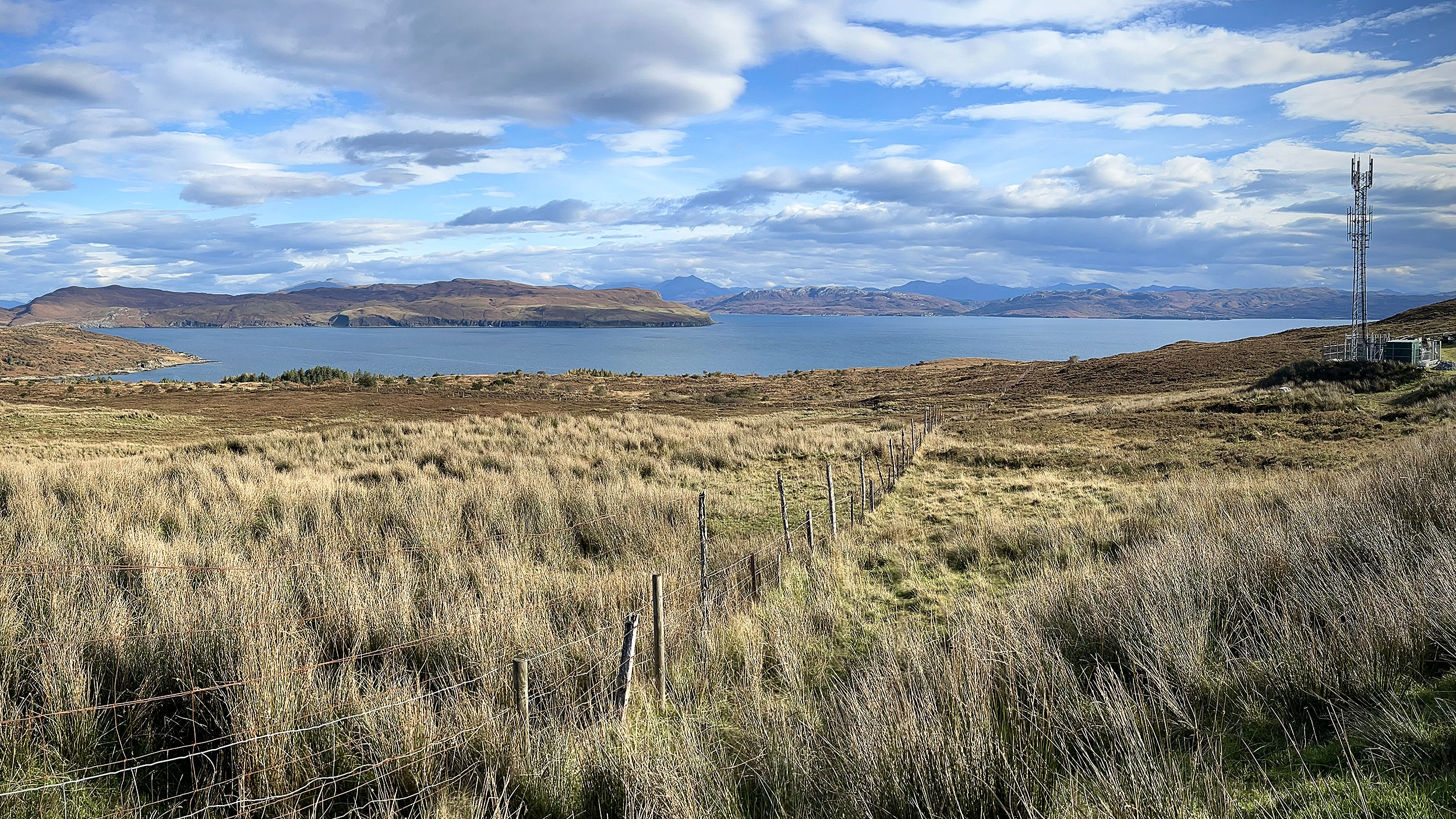 Emergency alert system mast, Skye, Scotland