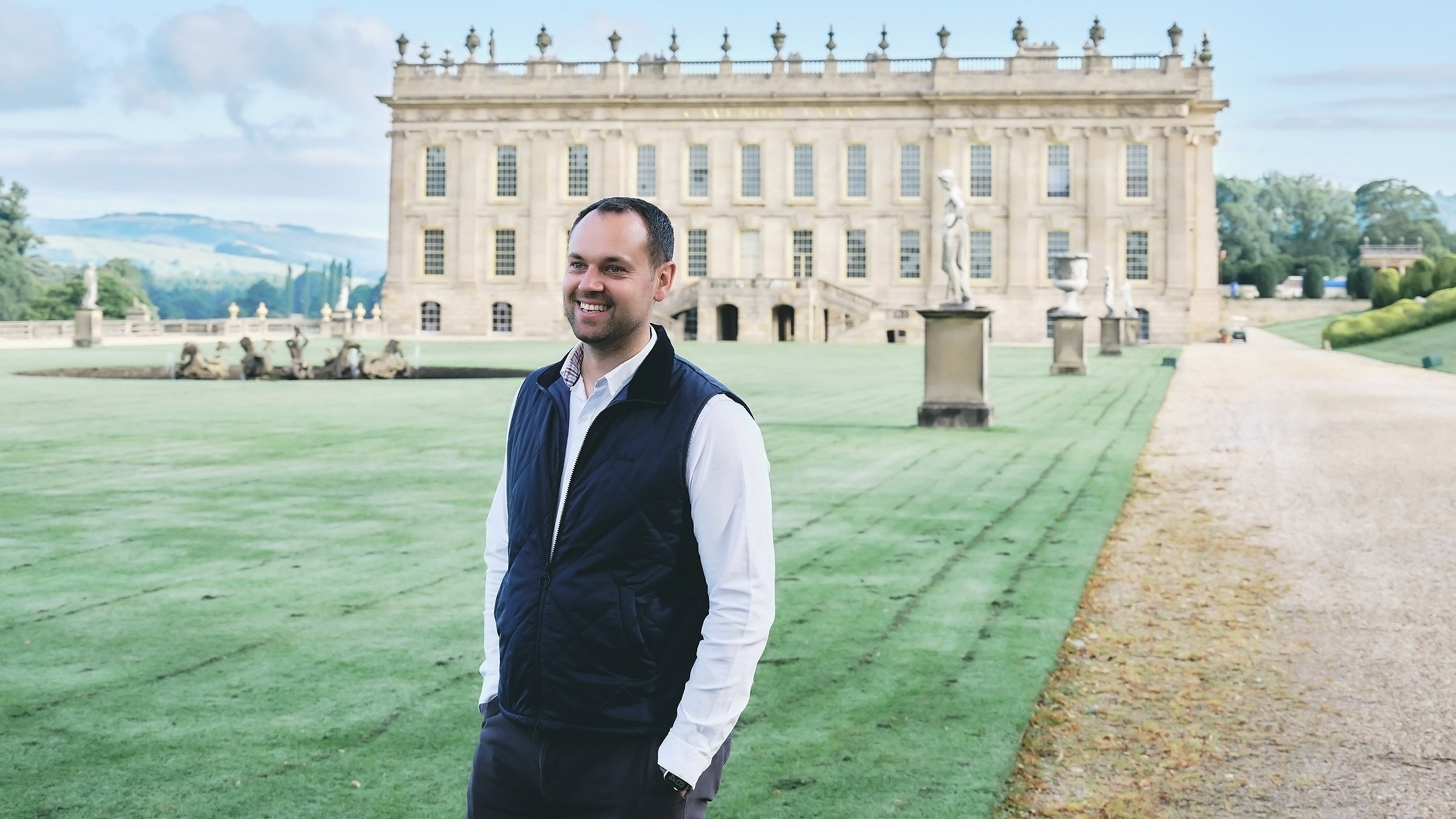 Robert Harrison stood outside Chatsworth House