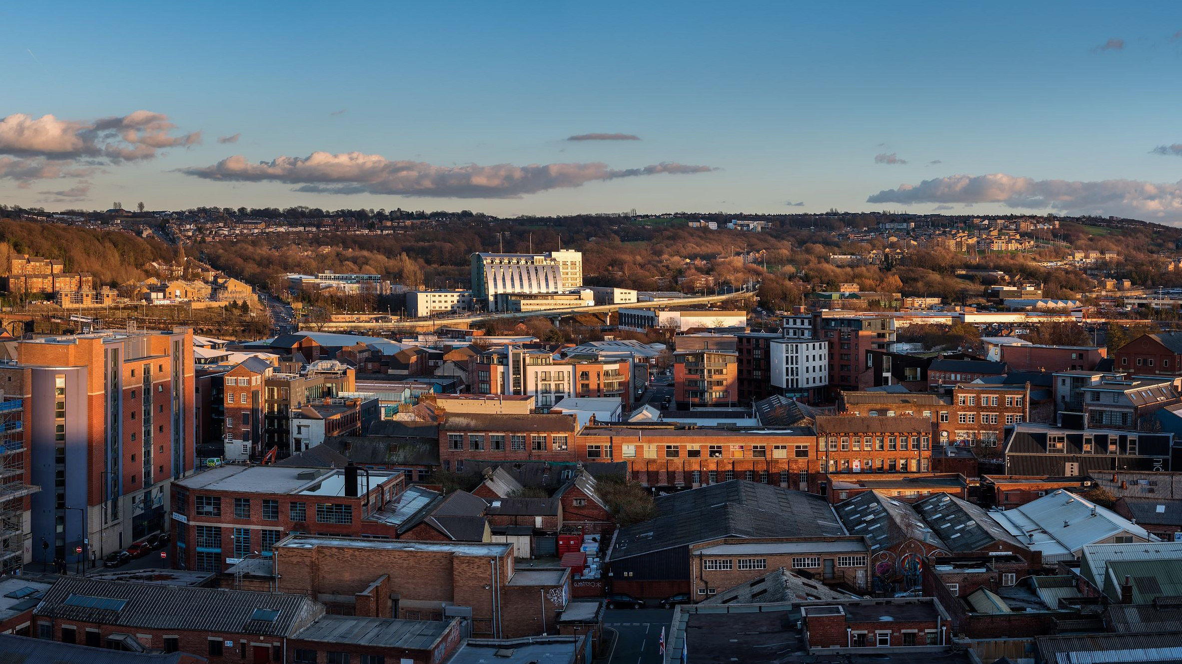 Panoramic view of Sheffield city centre