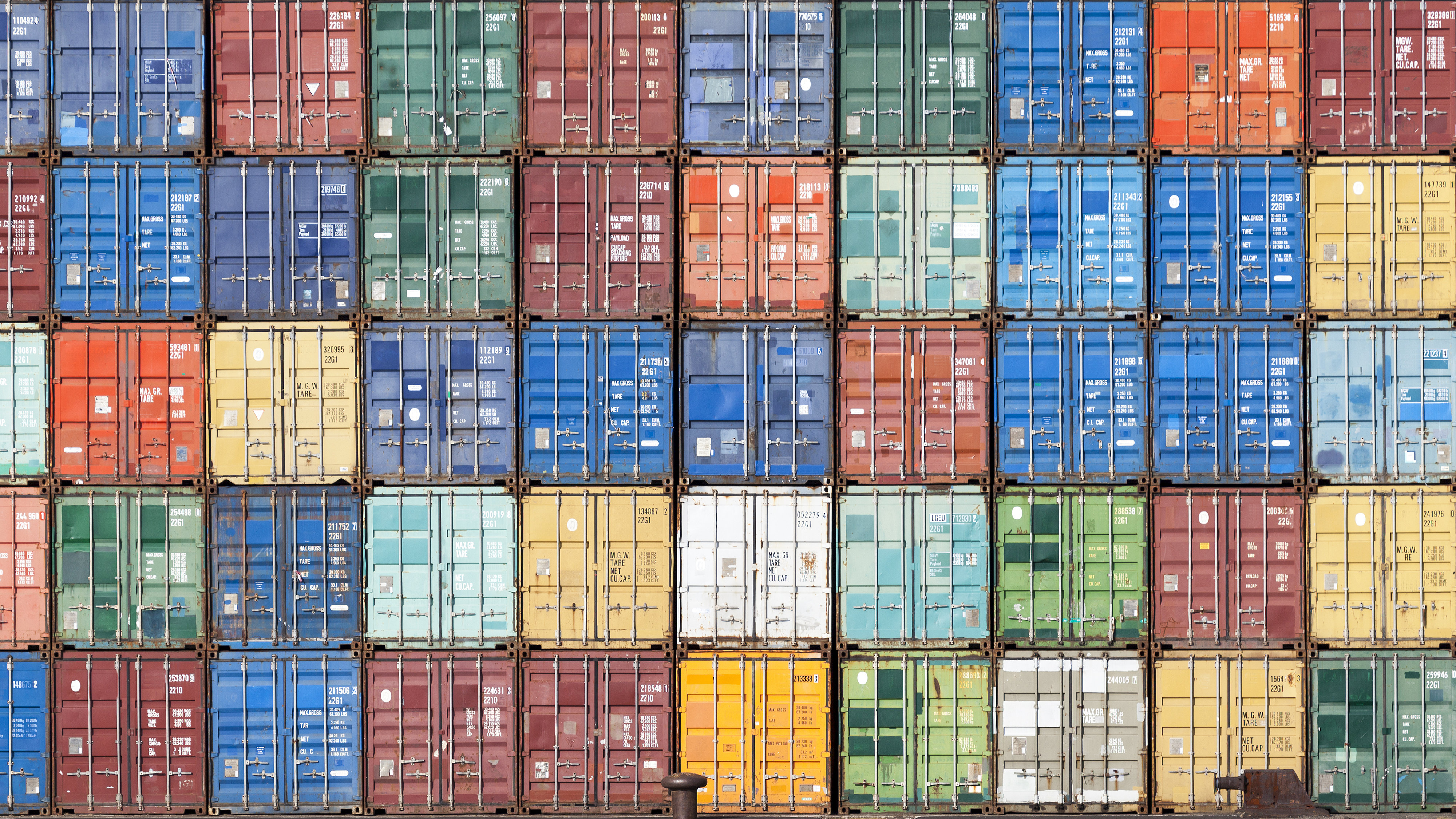 Picture of shipping containers stacked on top of each other