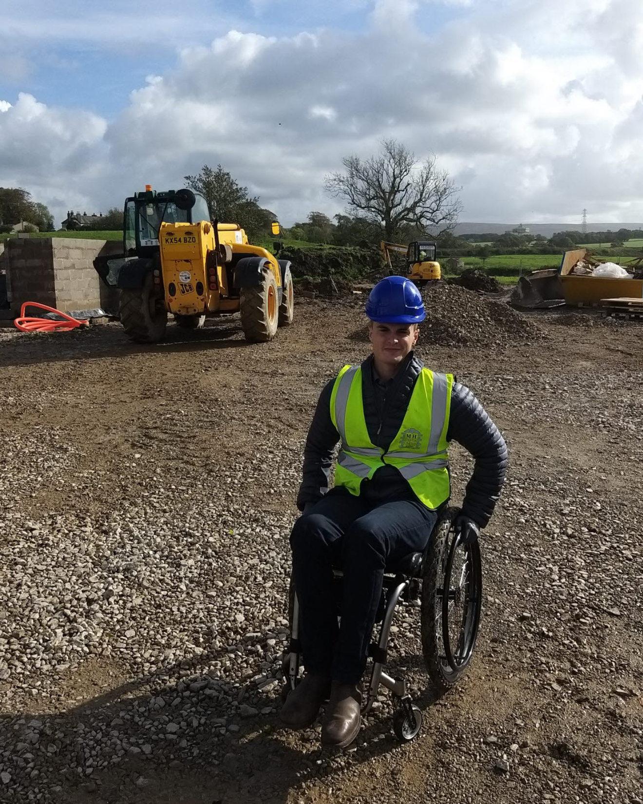 Chris Nicholson at work on a building site