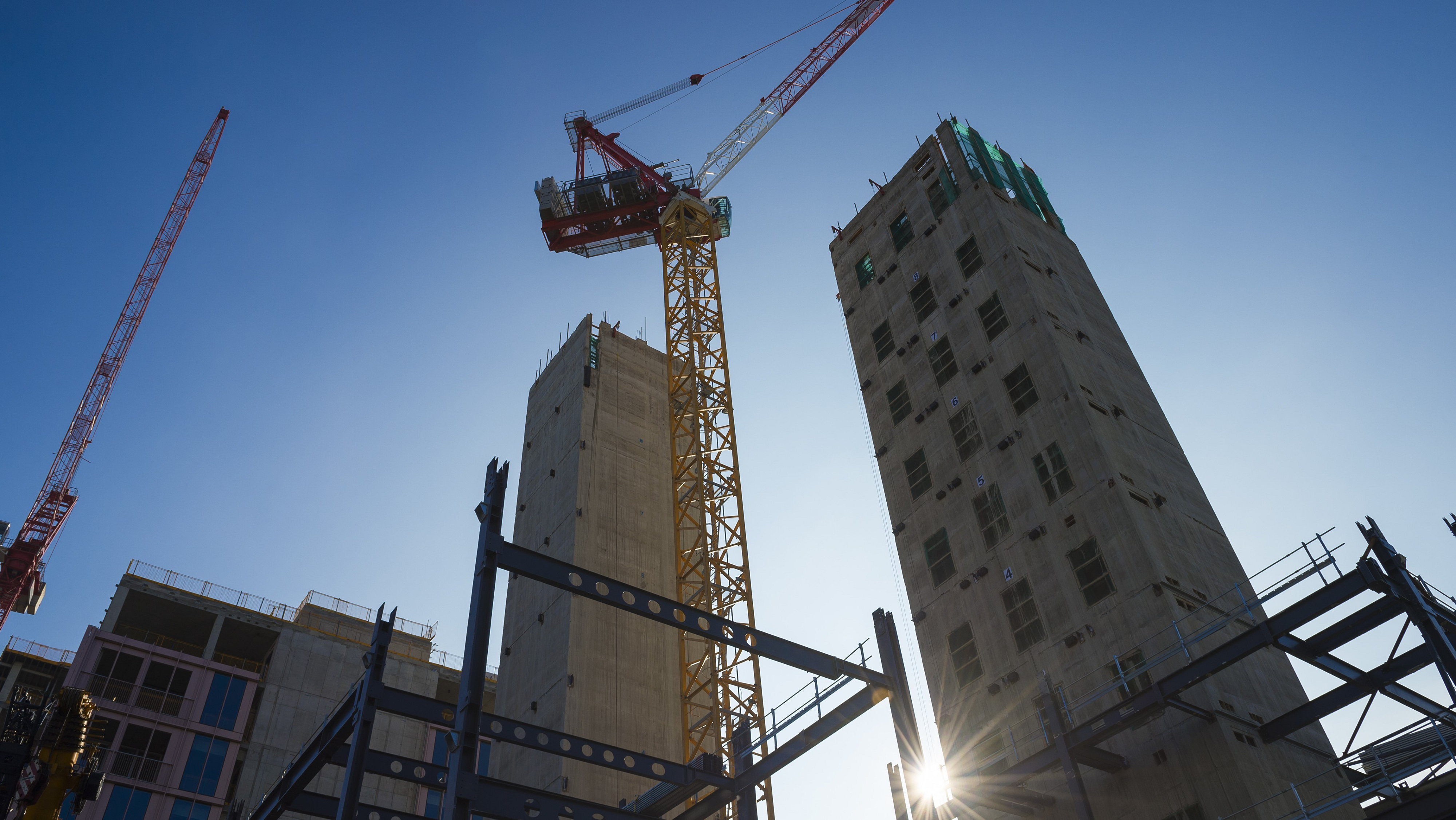 Cranes on London construction site