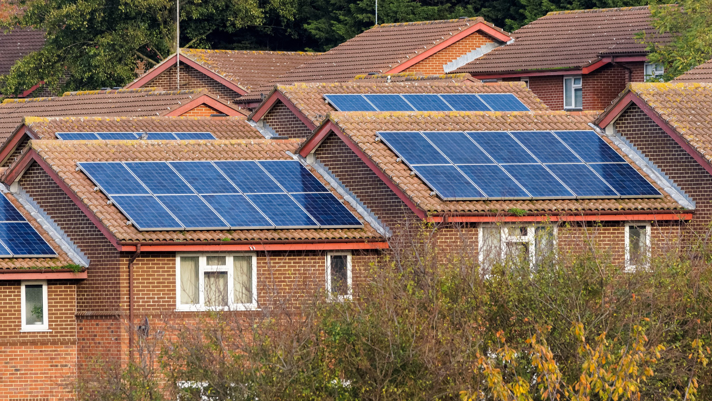 Solar panels on houses