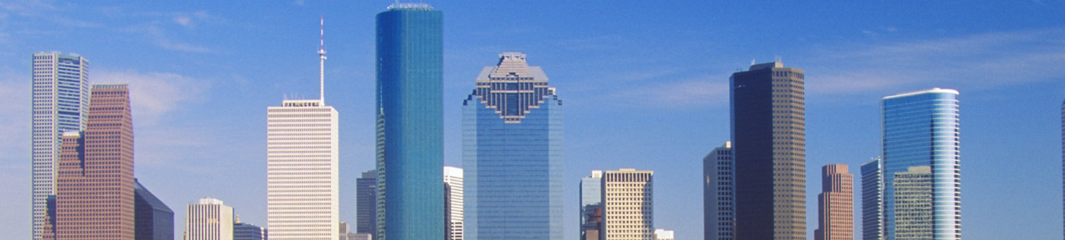 Houston skyline in the afternoon with Memorial Park in foreground in Texas