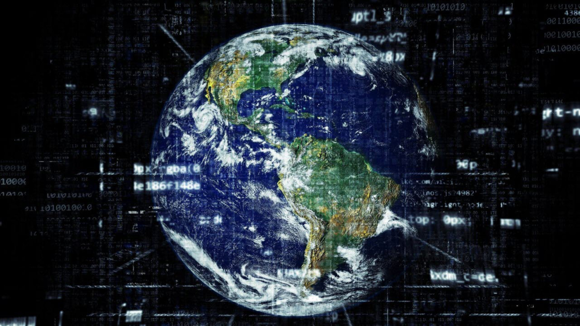 Picture of earth and data points