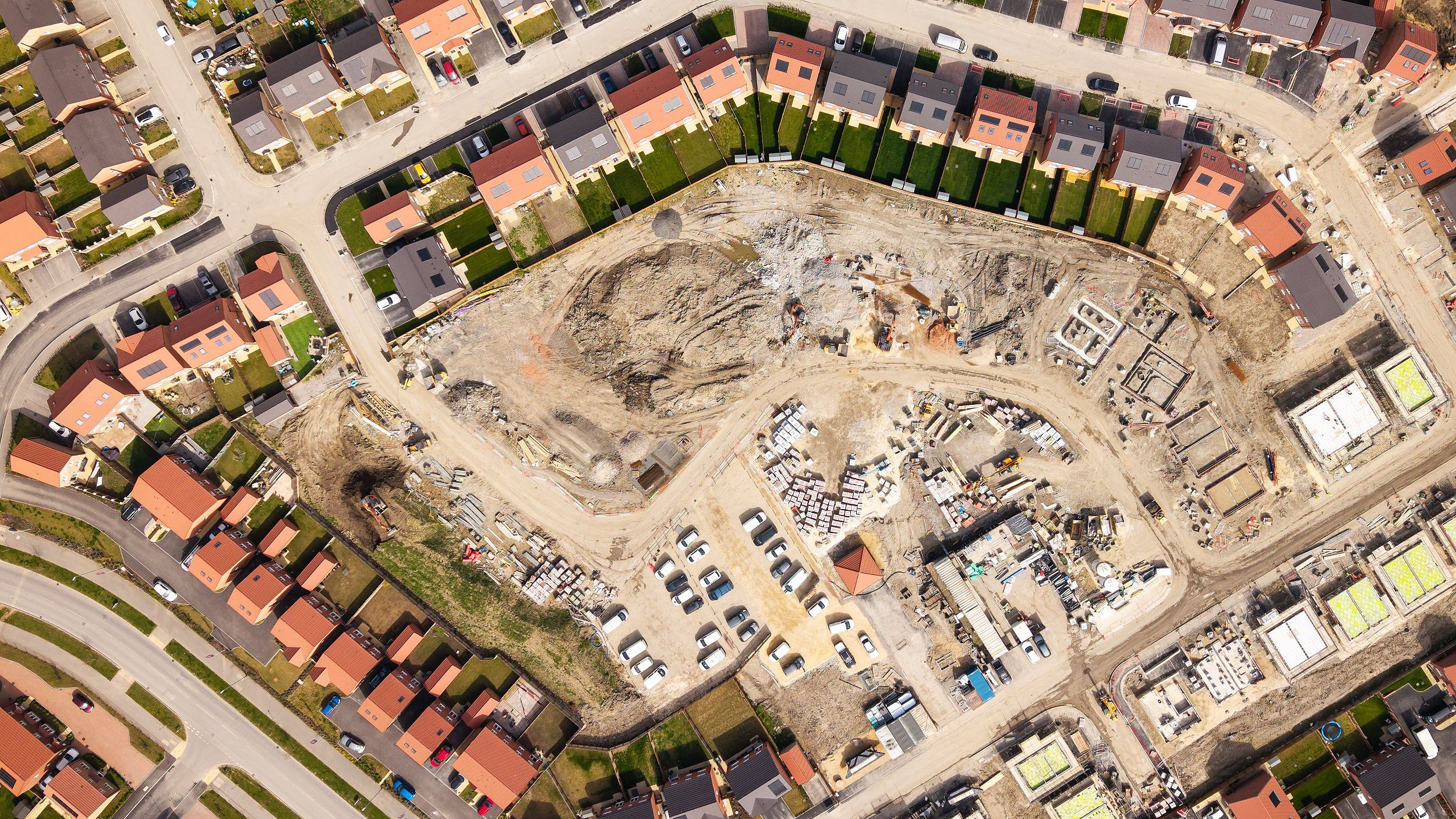 Overhead image of construction site