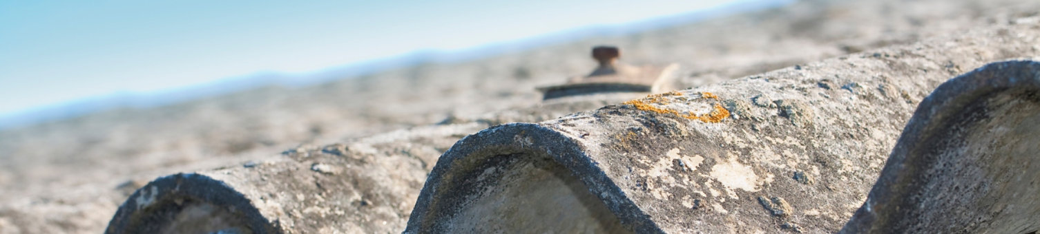 Old aged dangerous asbestos roof - one of the most dangerous materials in buildings so-called hidden killer 