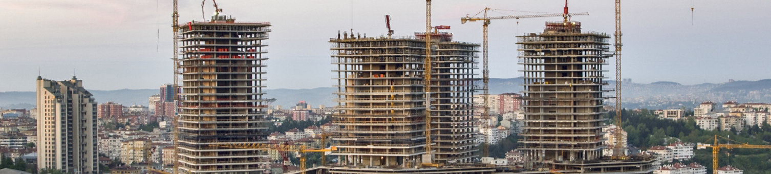 Buildings being constructed