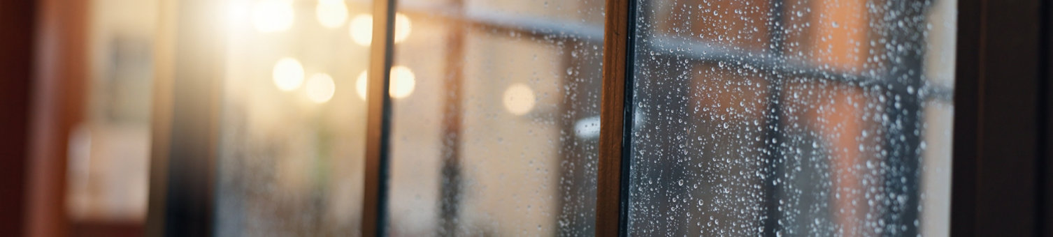 Window with water beads