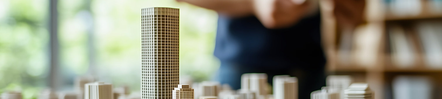 Model buildings with a green and sustainable surrounding