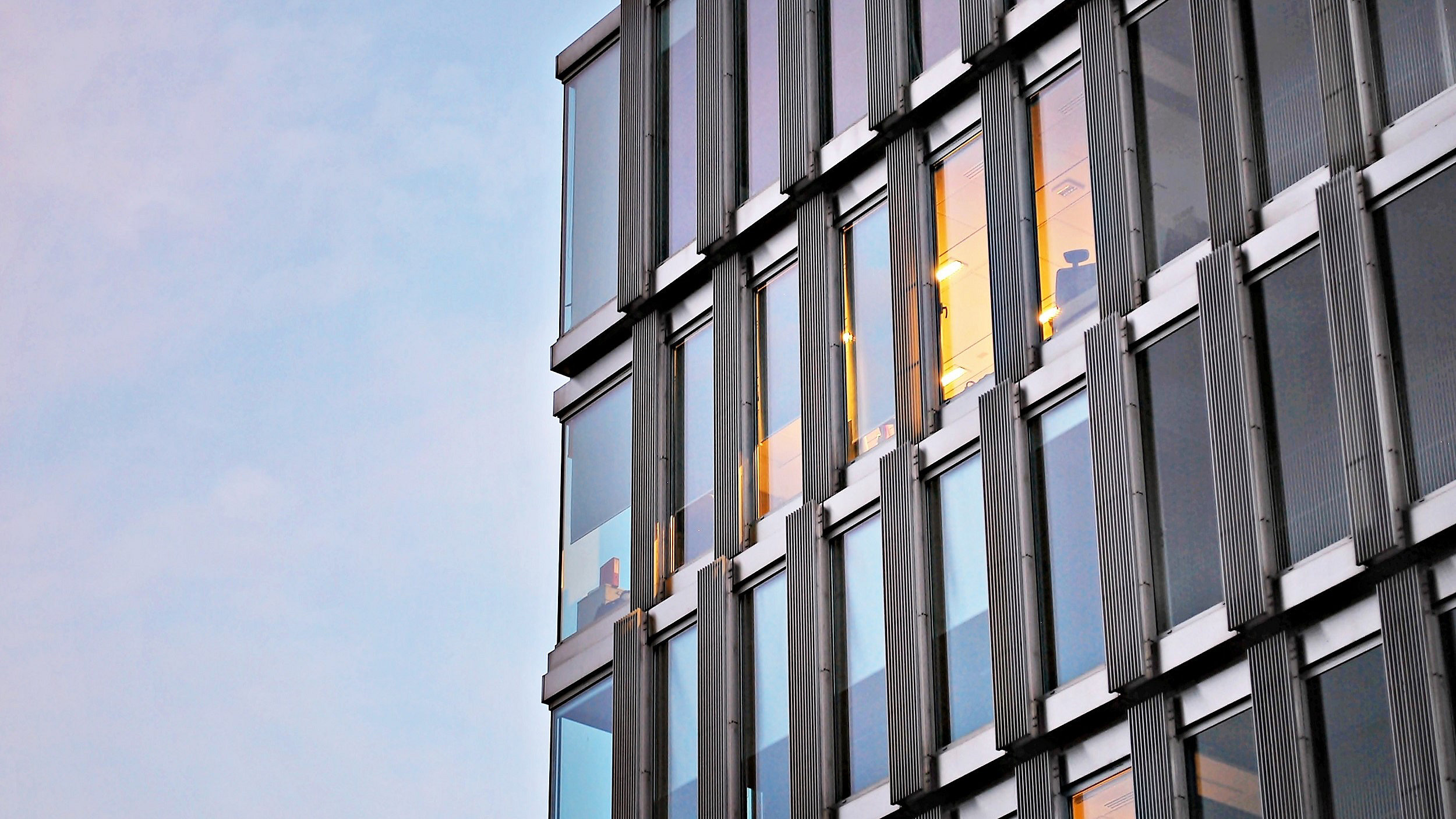 Office property next to blue sky