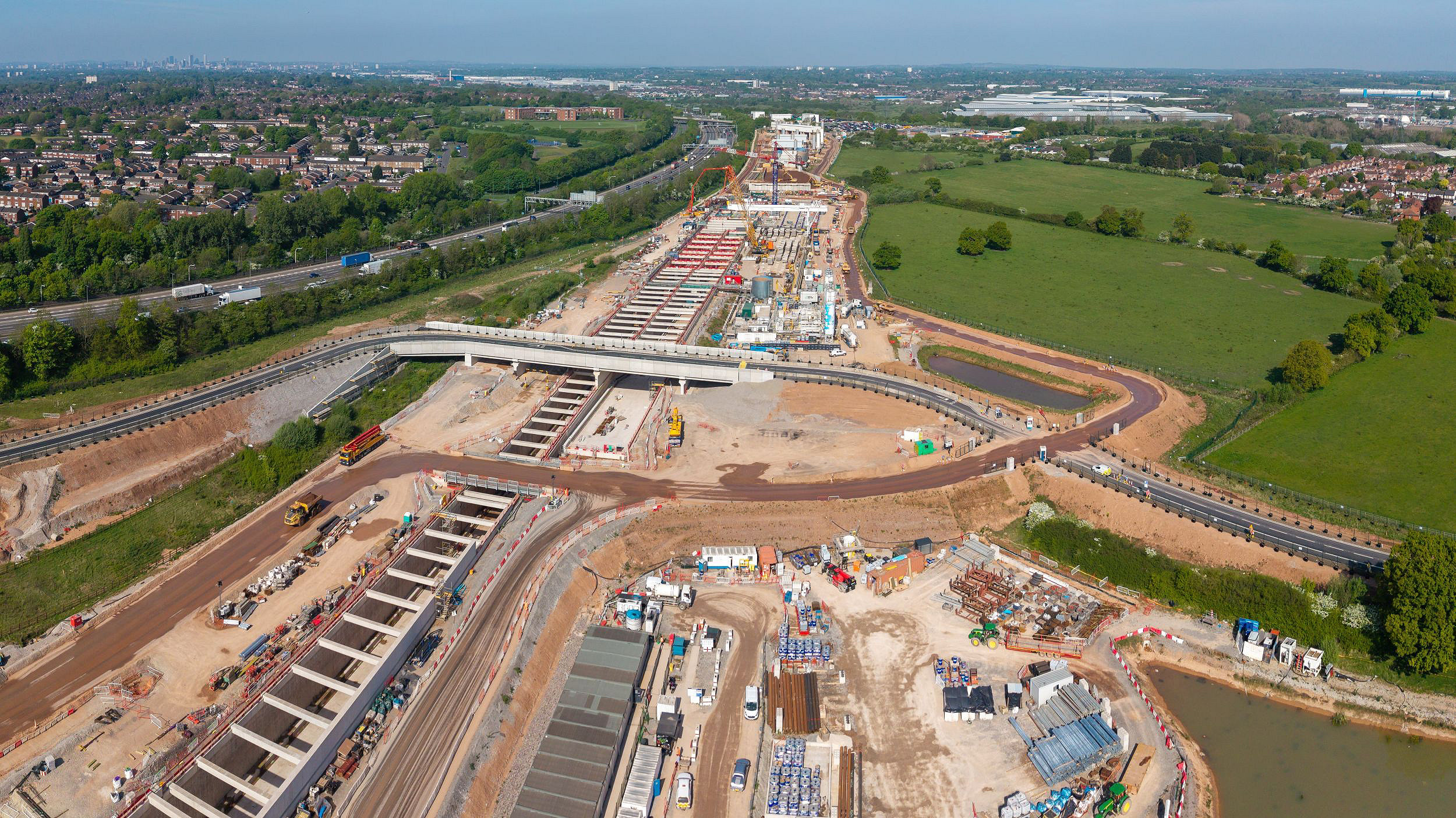 Overhead photo of HS2 in construction