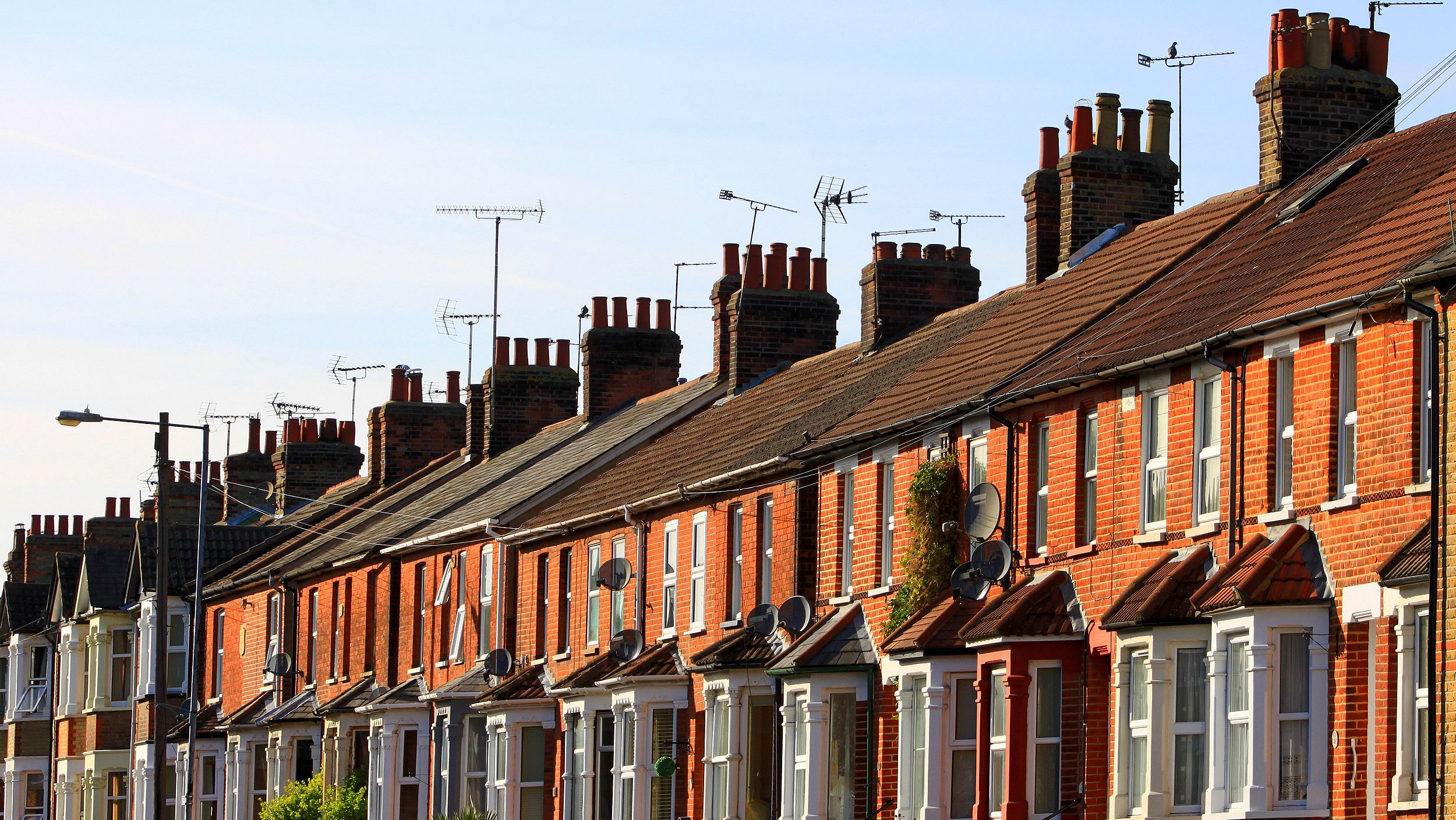 Row of English terraced houses