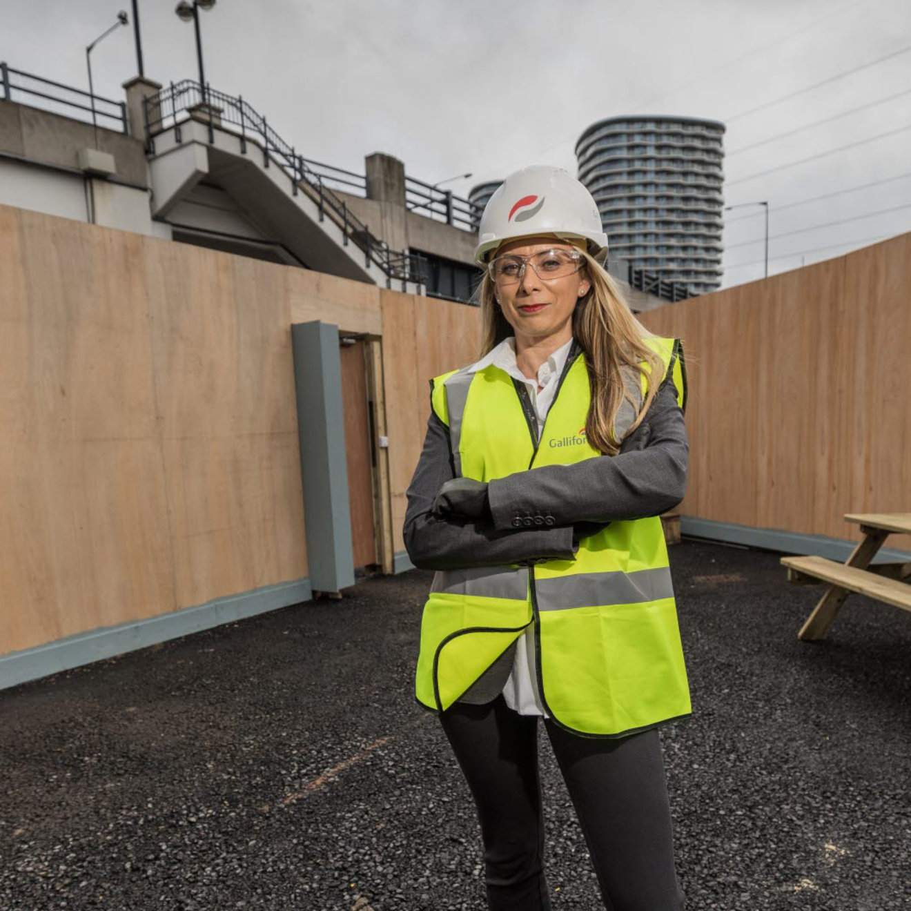 Joanna Farnsworth on site in East London