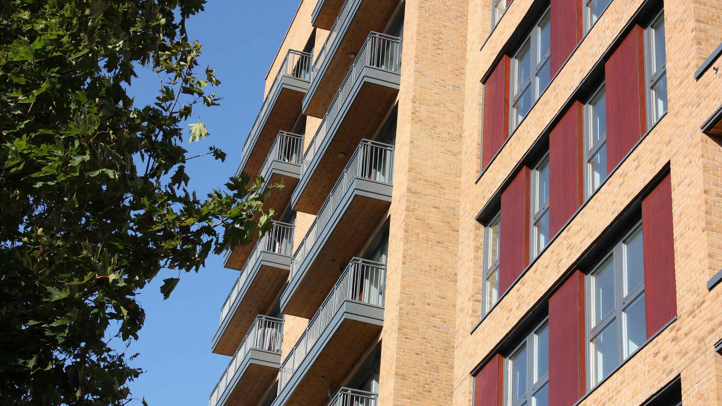 High-rise block next to blue sky