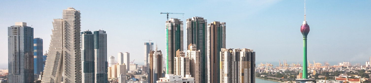 Cityscape of Colombo on a sunny day. Aerial view