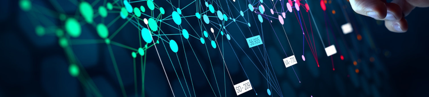 Hand touching screen with data