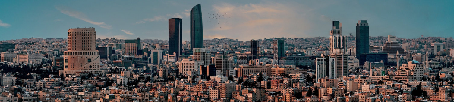 Amman Jordan Landscape city sunset blue sky