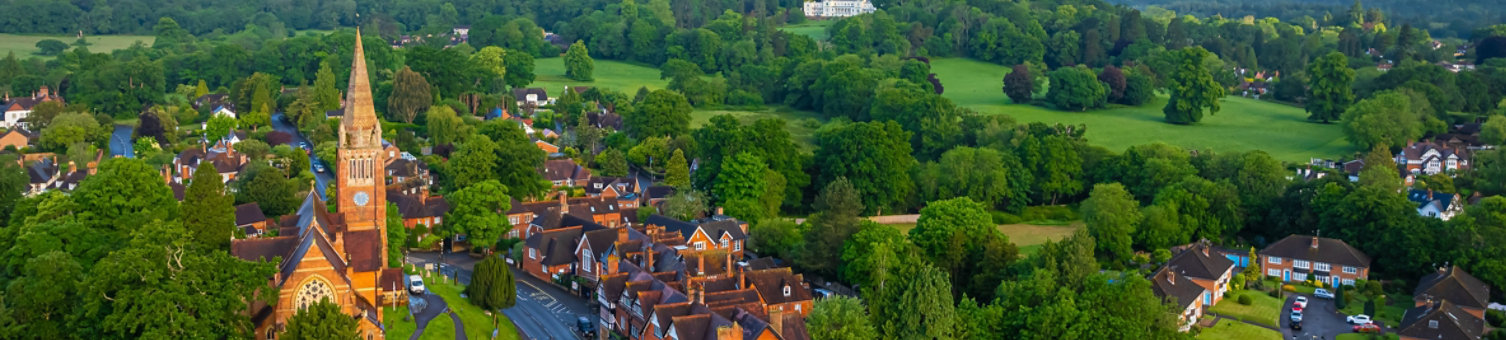Sunrise view of Lyndhurst, a large village and civil parish situated in the New Forest National Park in Hampshire, England, UK