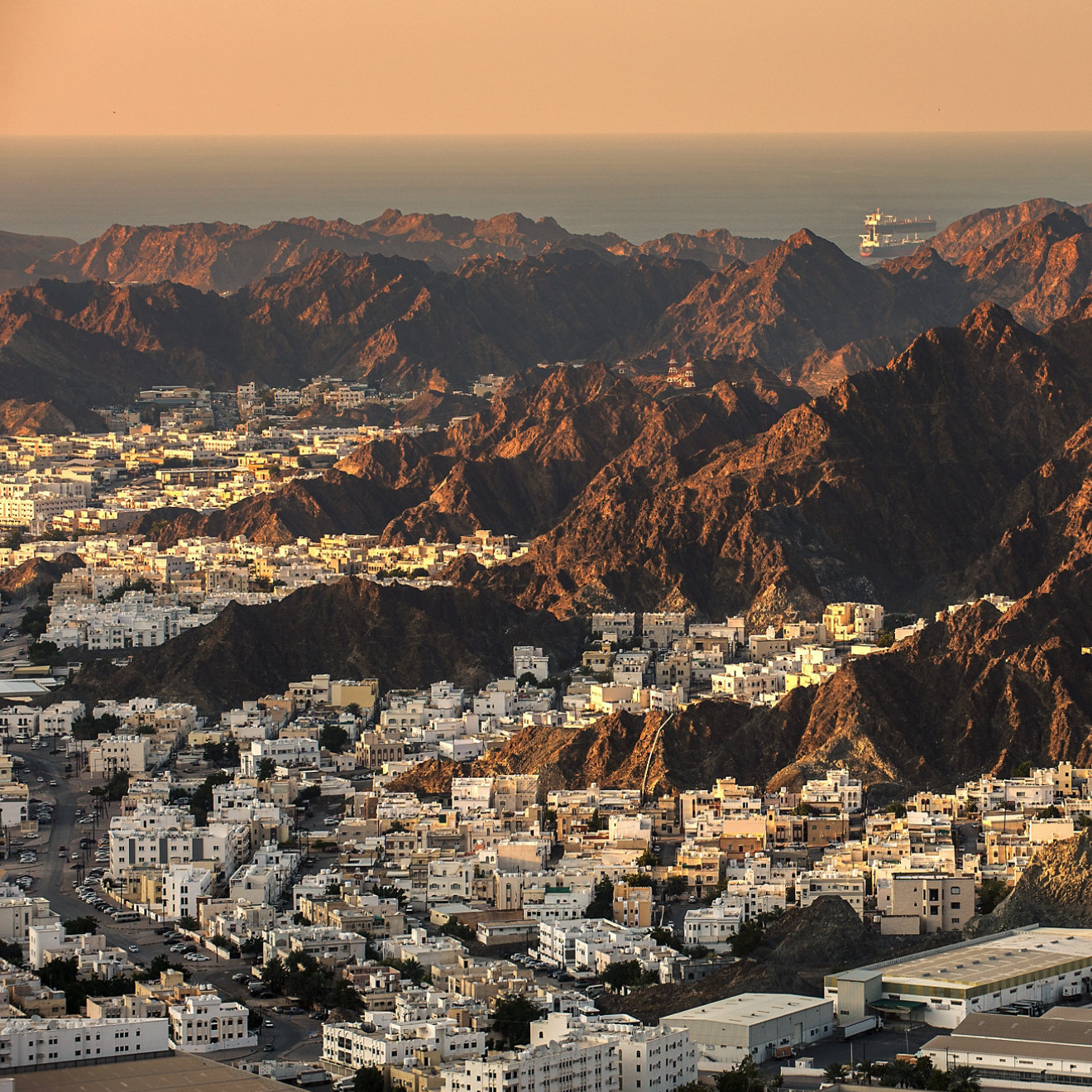 Evening cityscape of Muscat, Oman