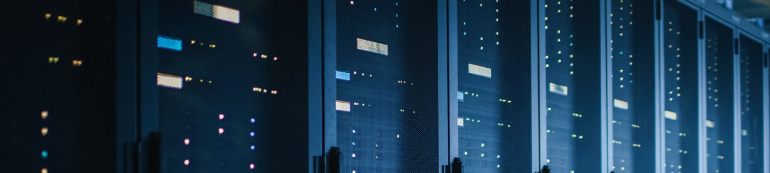 Servers in a dark room