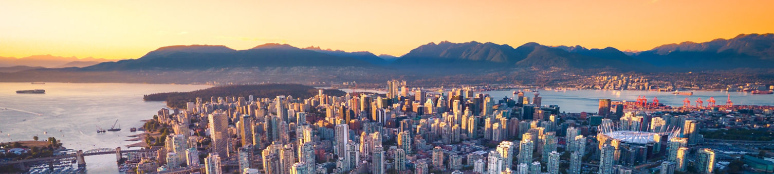 Vancouver skyline at sunset