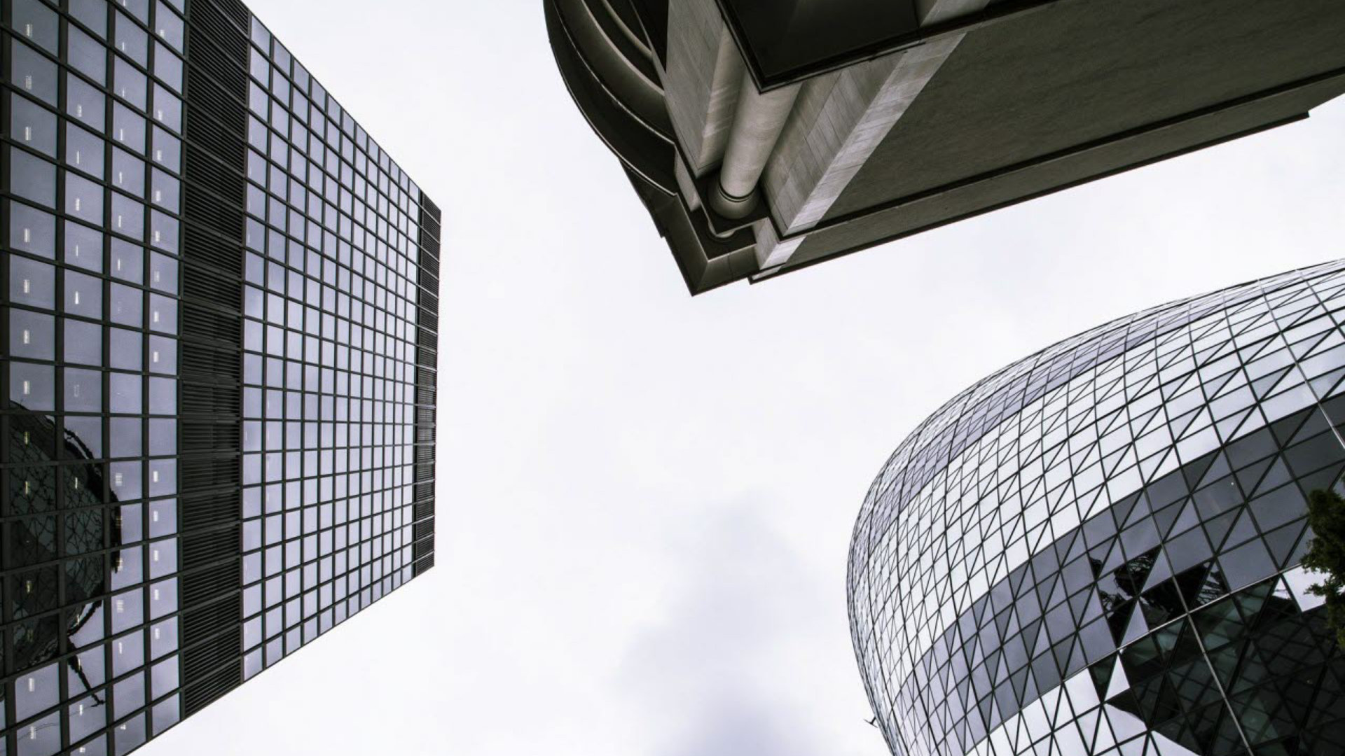 View of modern buildings from ground level