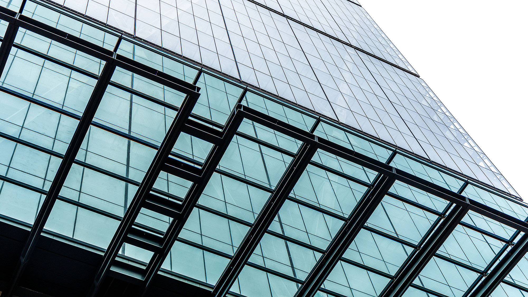 Photograph of the facade of a modern office building