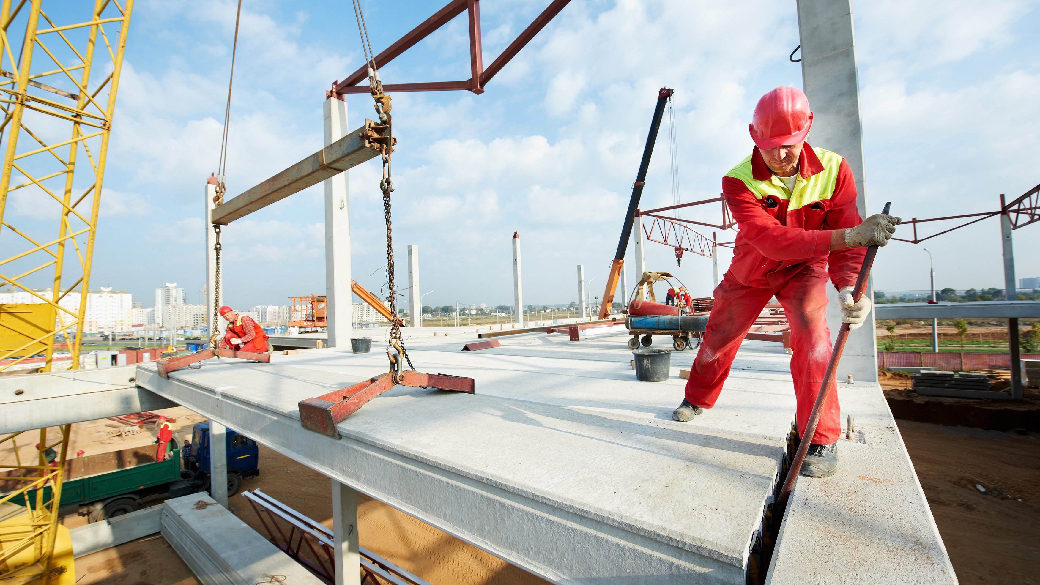 Construction workers on site