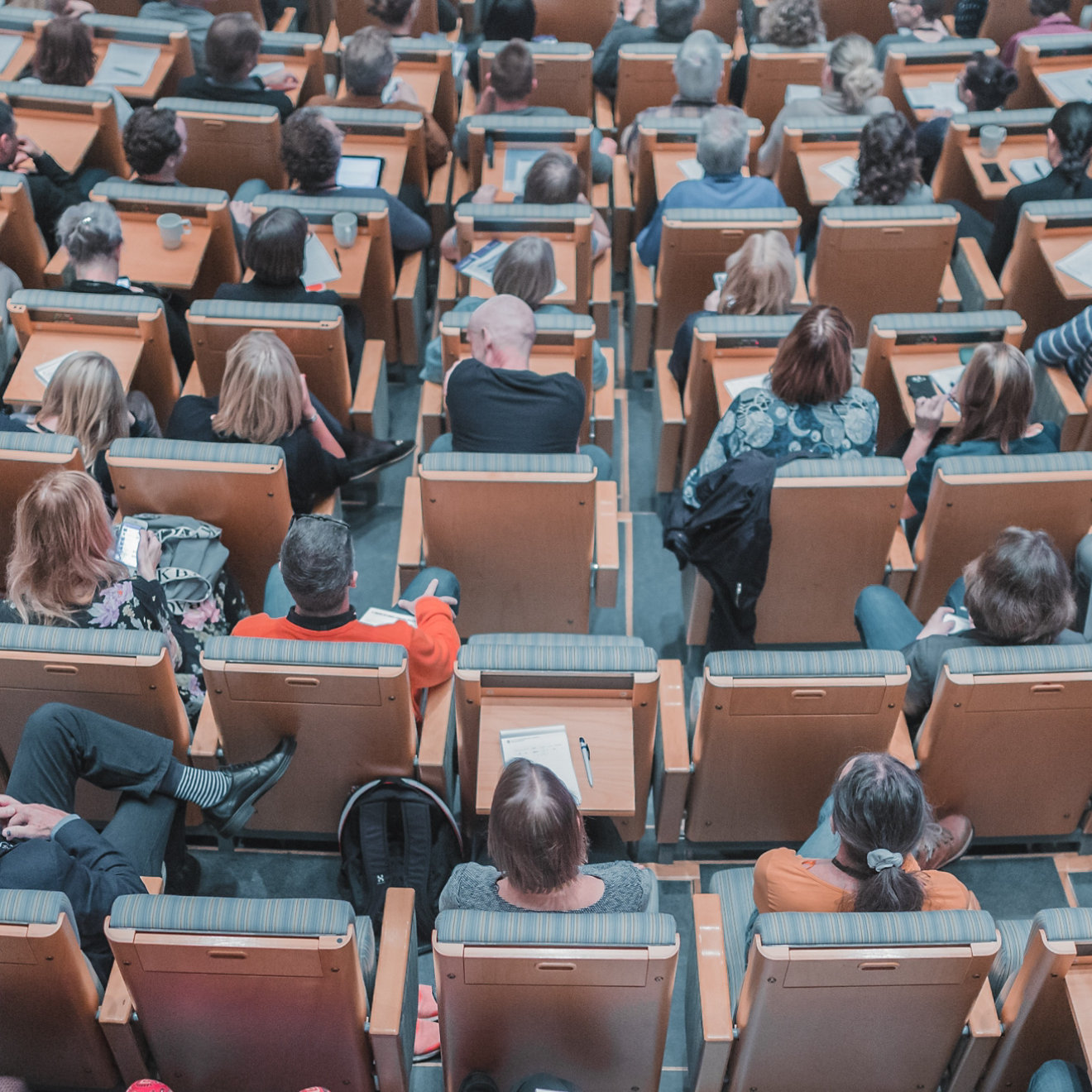 People seated at an event