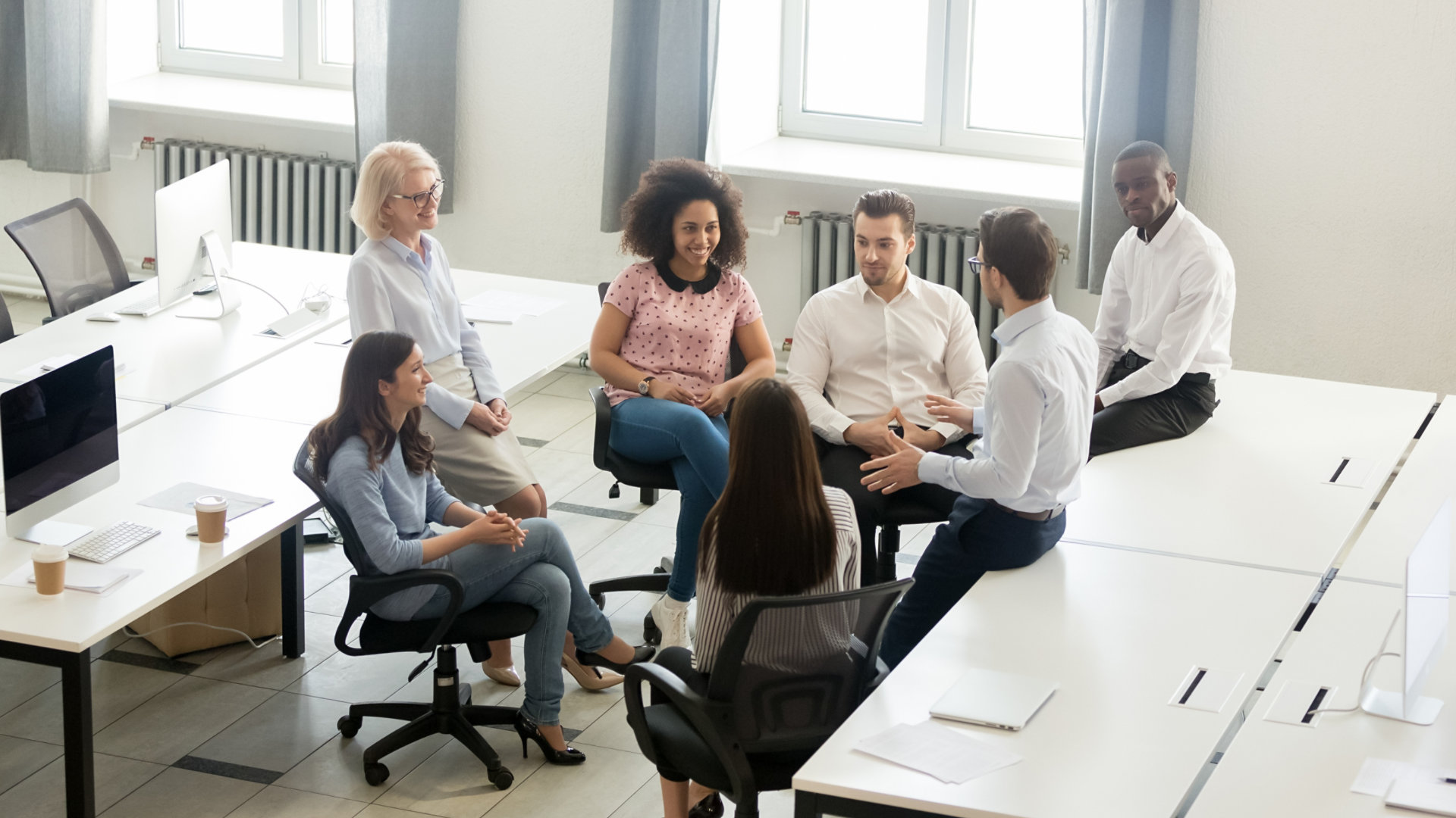 group of people sitting together