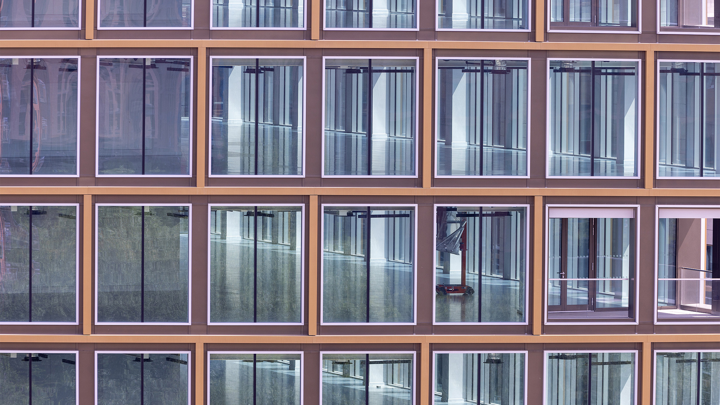 Close-up of windows in new apartment building