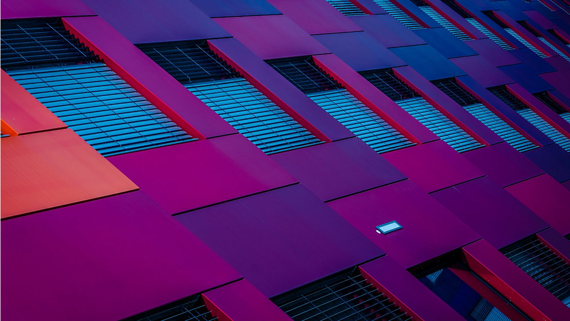 Brightly coloured building panels