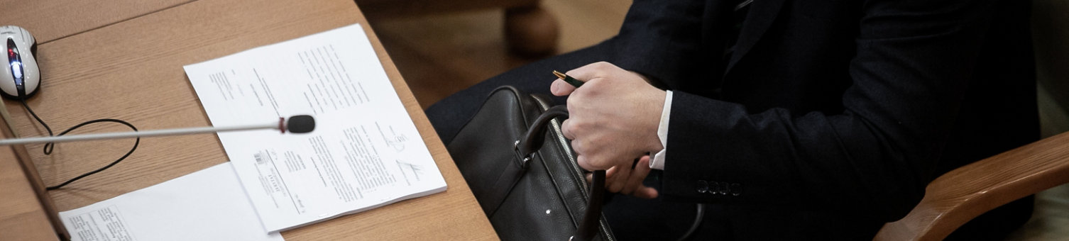 A person preparing to give a statement