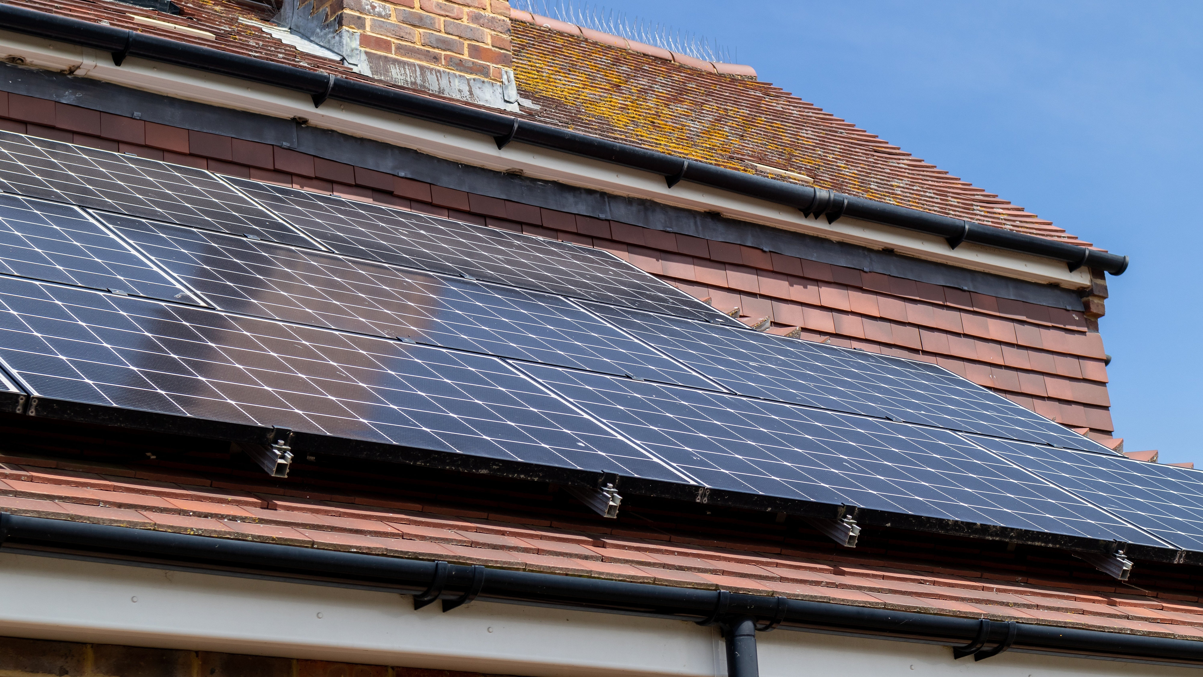 Roof with solar panels