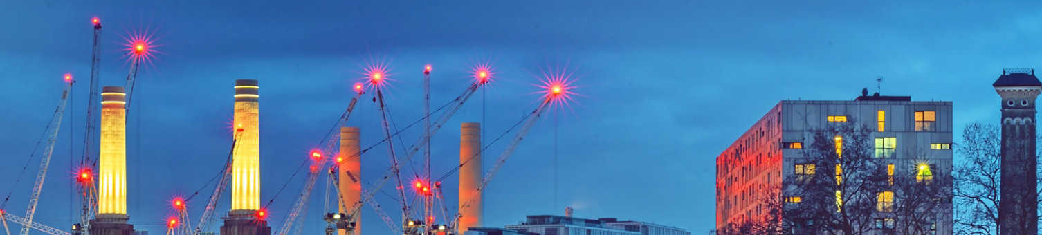 Battersea London at night