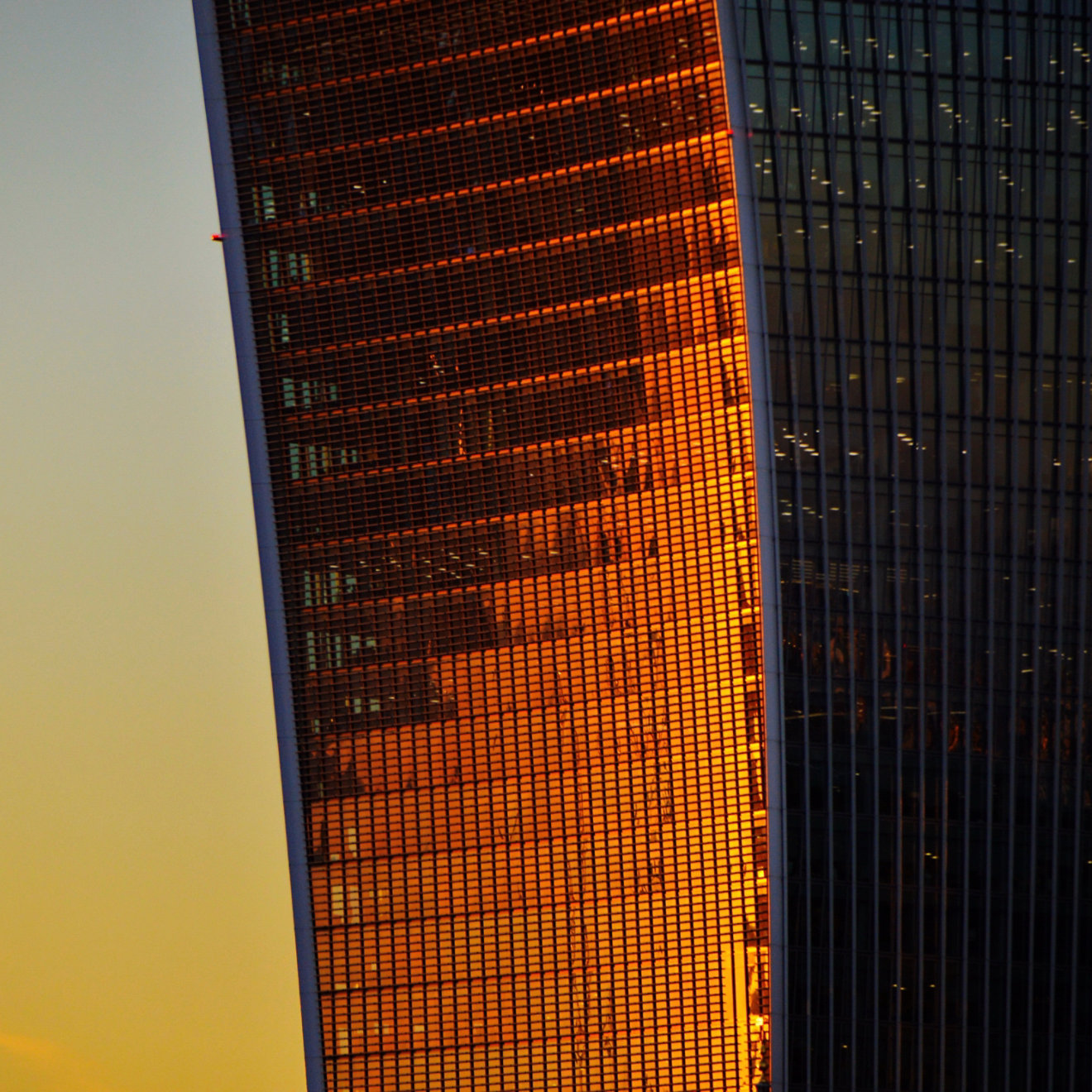 Walkie Talkie building London in sunset