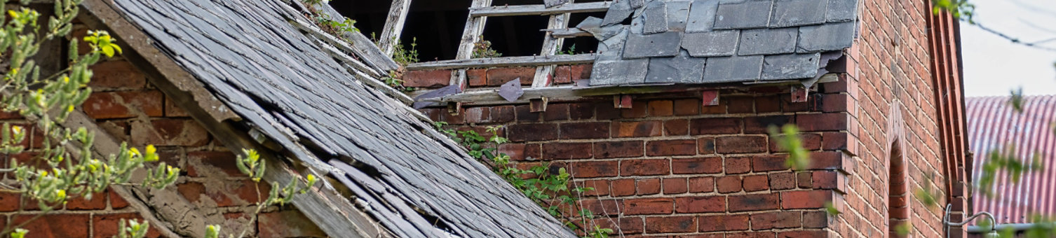 Broken slate roof