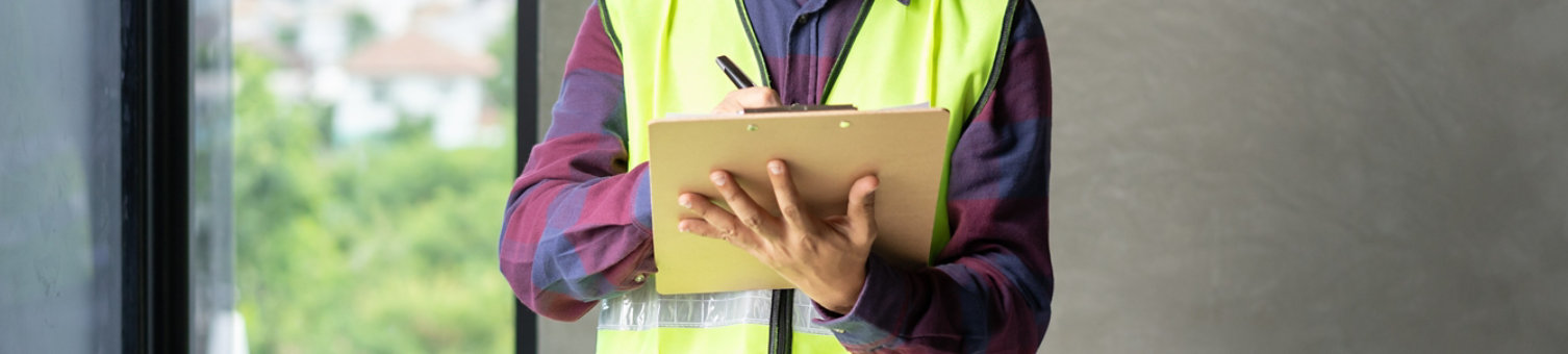 Home inspection consultancy. Inspector checking for fracture.
